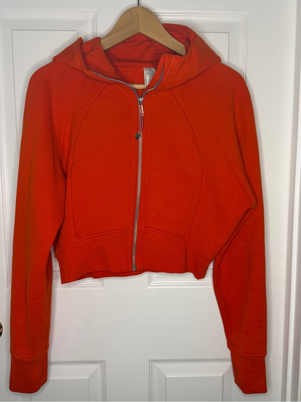 Lululemon Scuba Cropped Full Zip-Up Hoodie - Solar Orange